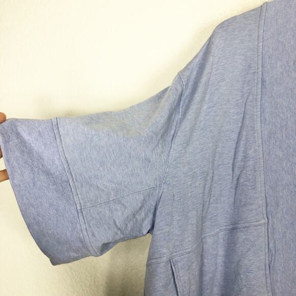 Athleta Lotus Textured Wrap Cardigan S/M Light Blue Open Shrug Cozy Relaxed - Picture 9 of 13